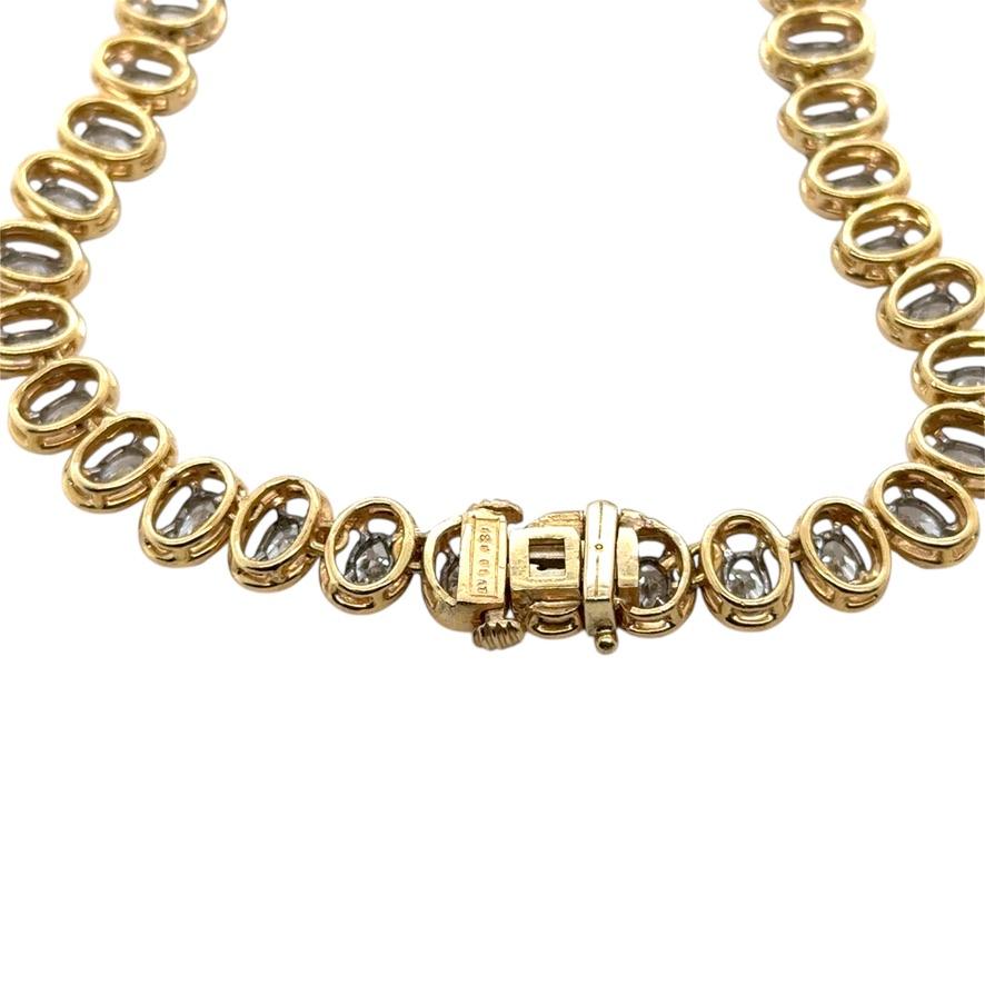 Oscar Heyman, 22.00 Carat Oval Shape Diamond Riviere Necklace Pour femmes en vente