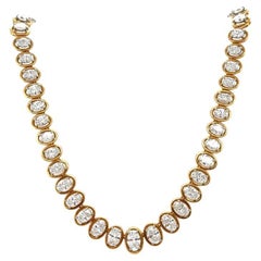 Oscar Heyman, 22.00 Carat Oval Shape Diamond Riviere Necklace