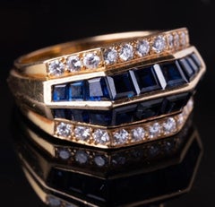 Oscar Heyman 2.55 ctw Blue Sapphire & Diamond Ring 18k Signed w/ Serial