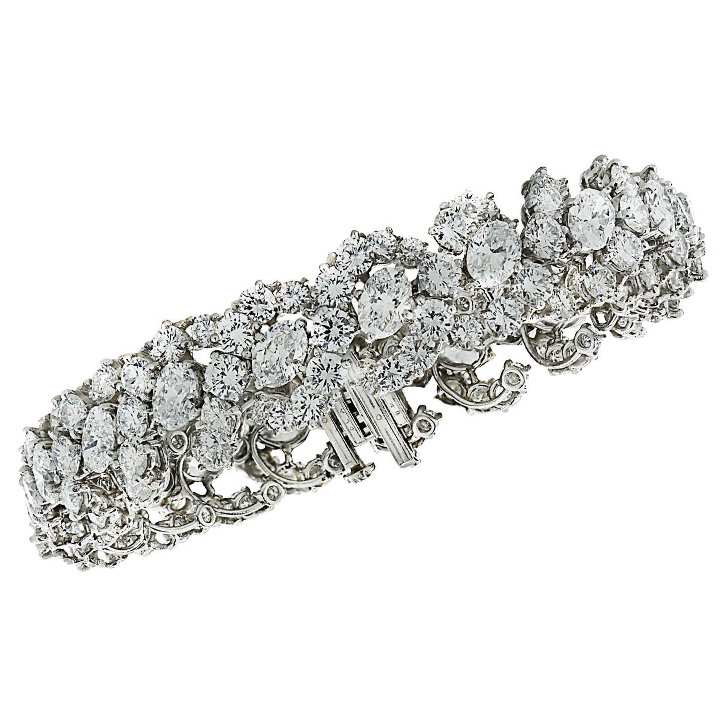 Oscar Heyman 29.41 Diamond Bangle Bracelet Circa 1963