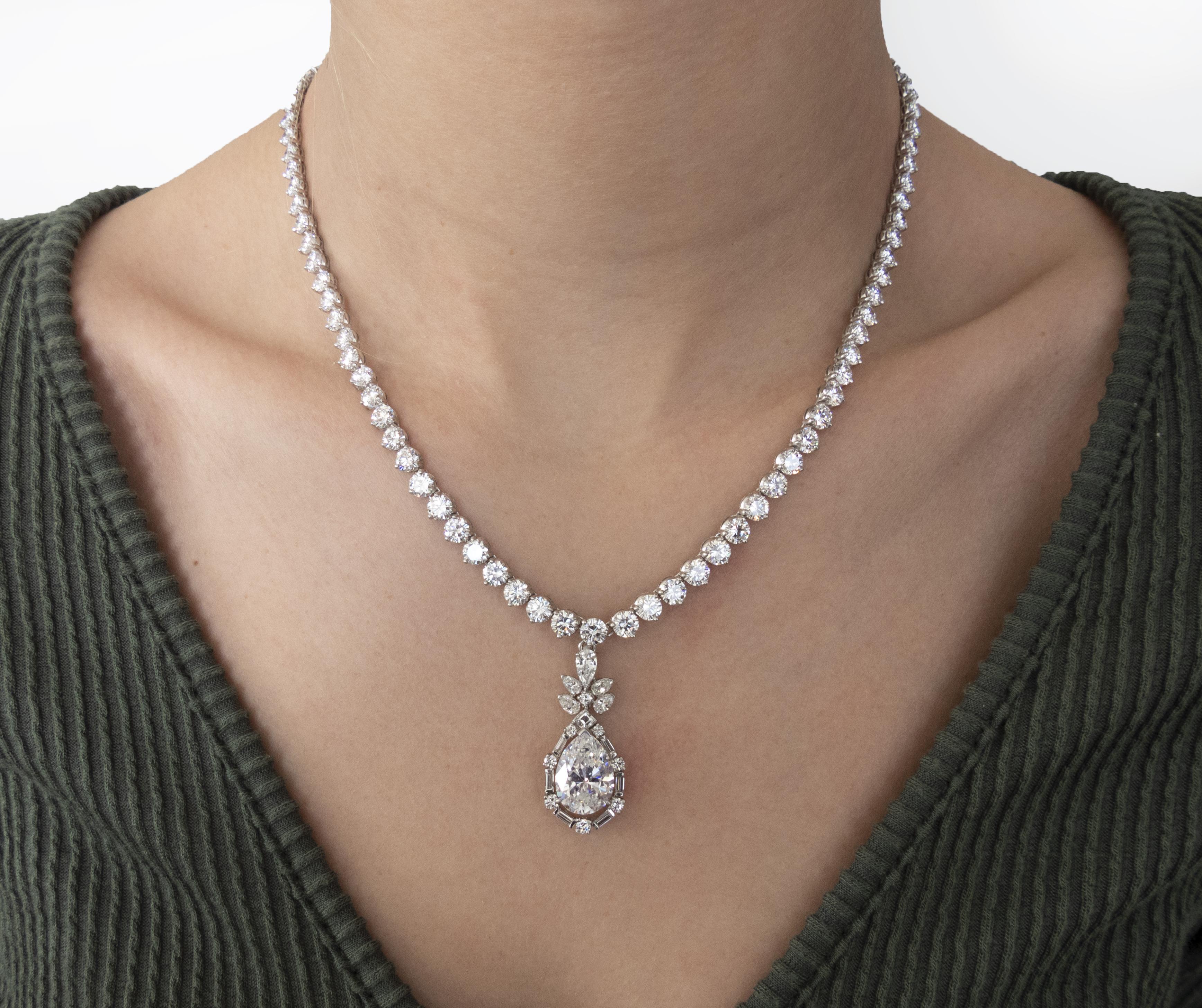 Contemporary Oscar Heyman 30.92 Carat Diamond Necklace