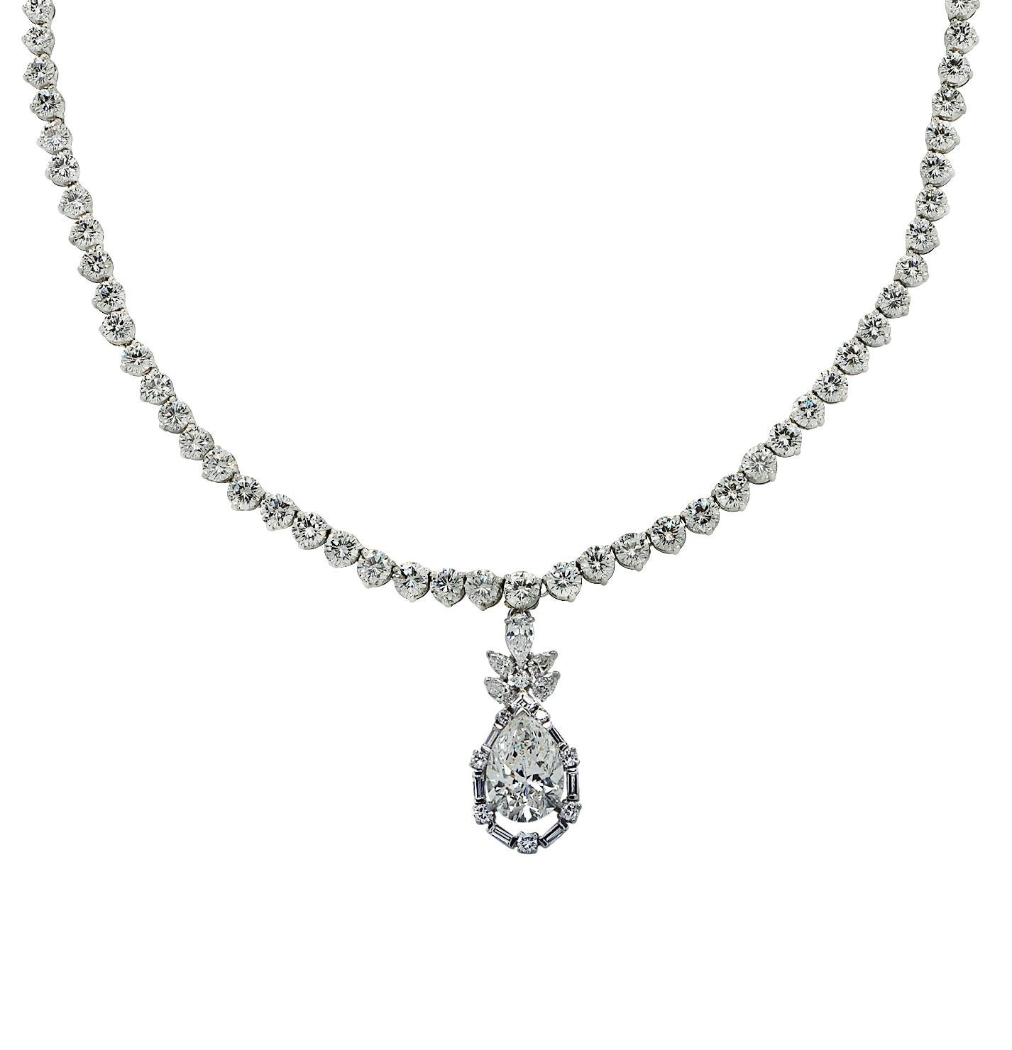 Oscar Heyman 30.92 Carat Diamond Necklace In Excellent Condition In Miami, FL