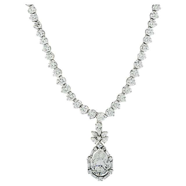 Mid Century 18 Carat Diamond Necklace at 1stDibs