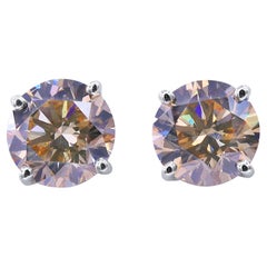 Oscar Heyman 3.34tcw Champagne Diamond Stud Earrings