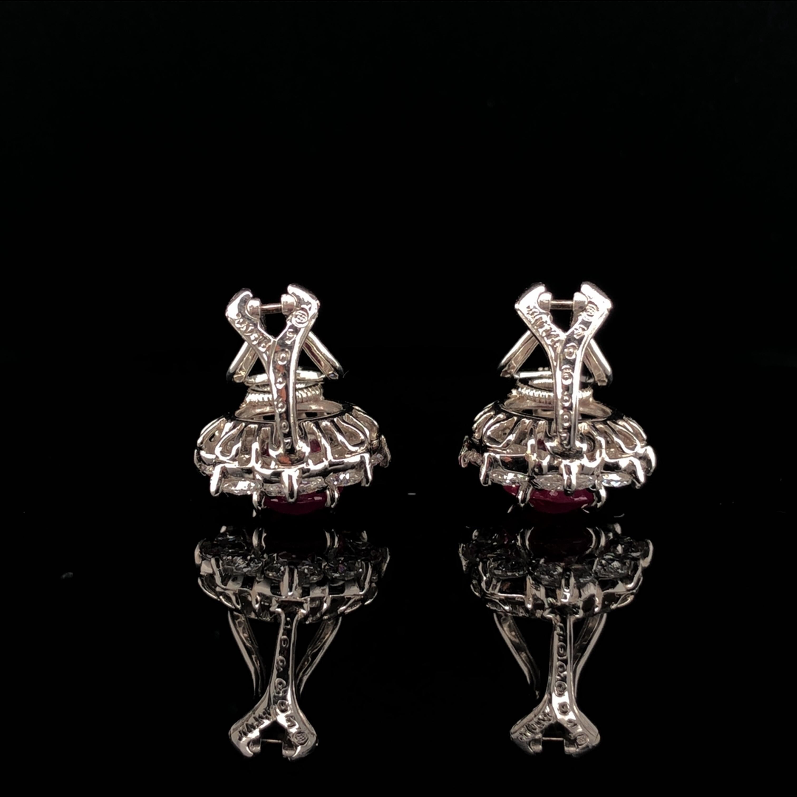 Women's Oscar Heyman 4.09tcw Burma Ruby Entourage Earrings