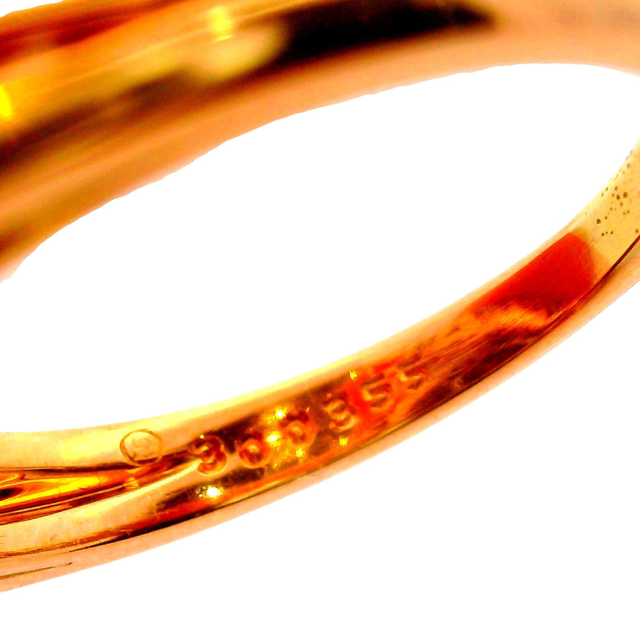 Oscar Heyman Diamante Zafiro Padparadscha 4,21 Quilates Oro Amarillo 18k y Platino en venta 1