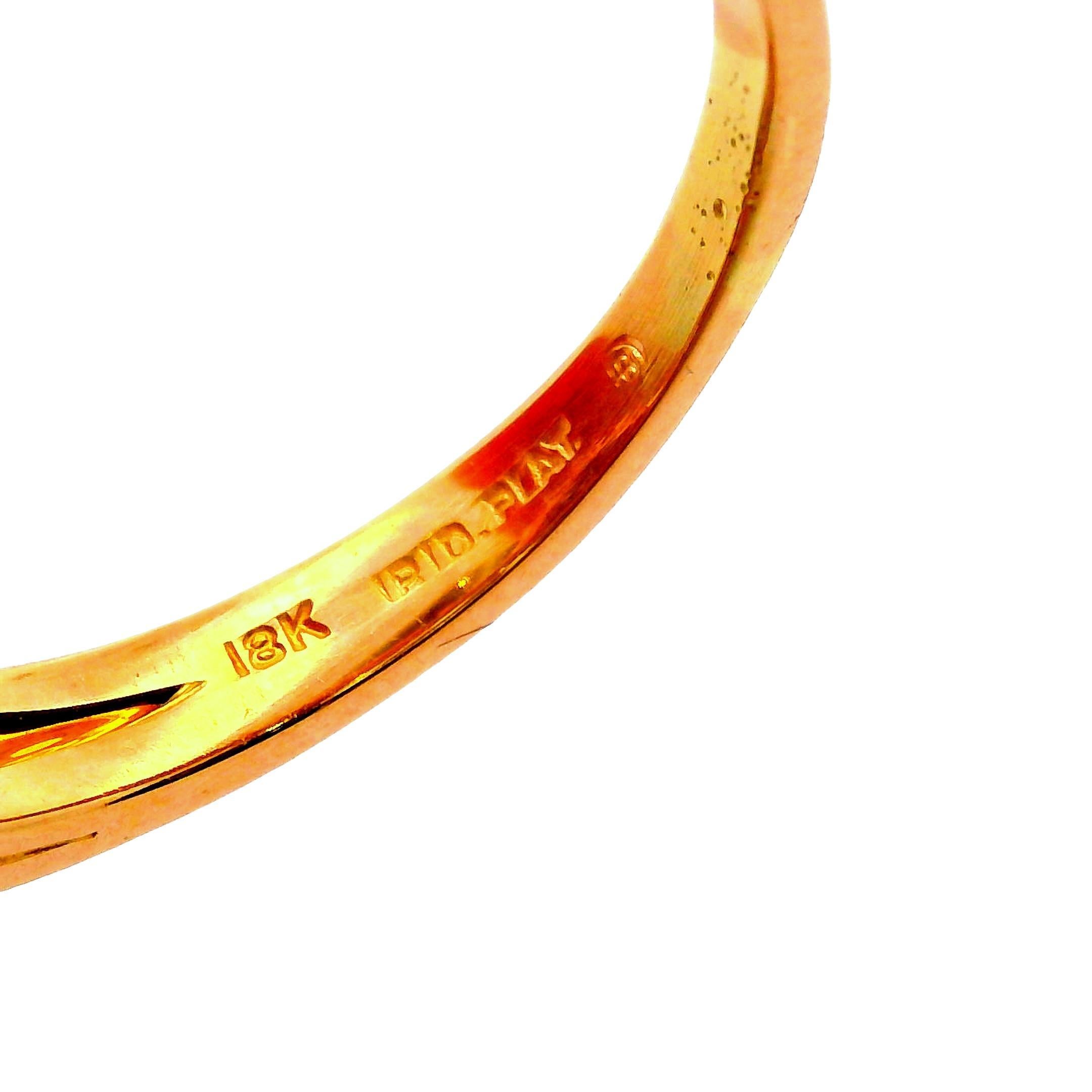 Oscar Heyman Diamante Zafiro Padparadscha 4,21 Quilates Oro Amarillo 18k y Platino en venta 2