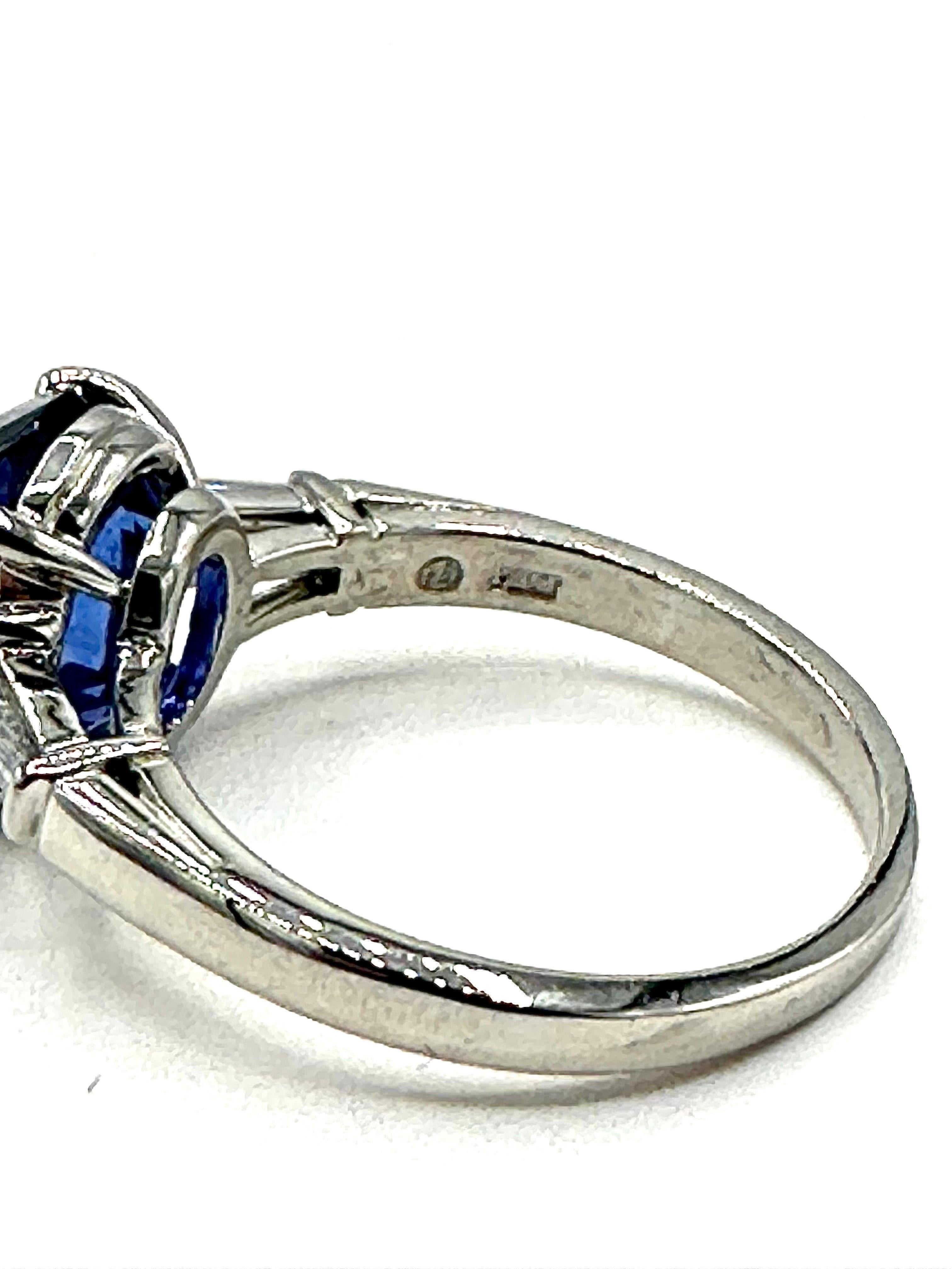 Oscar Heyman 4.82 Carat Sapphire and Diamond Platinum Ring For Sale 1