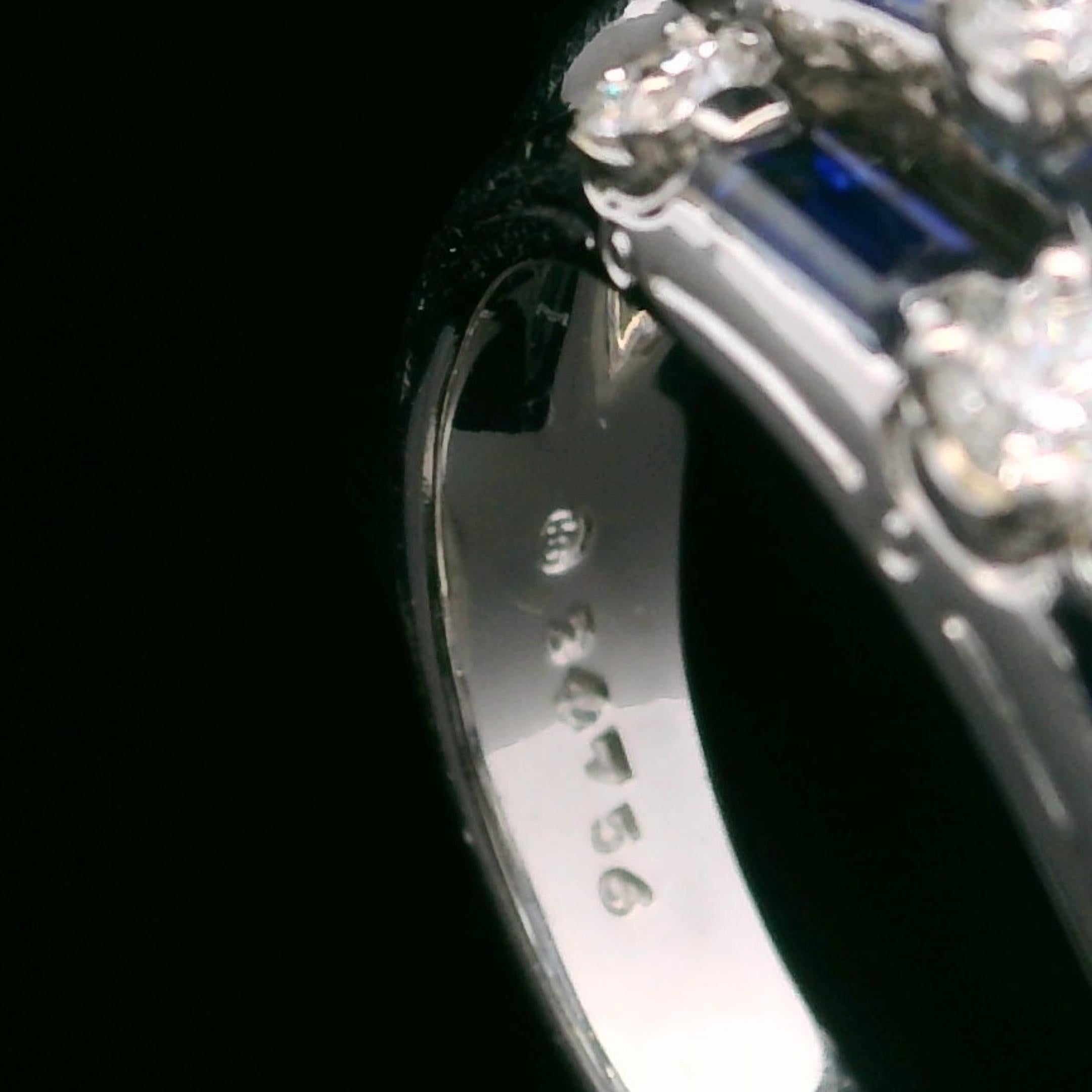 Oscar Heyman 5 Row Sapphire & Diamond Dome Ring For Sale 3