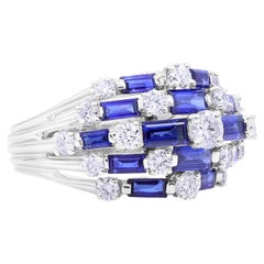 Oscar Heyman 5 Row Saphir & Diamant Dome Ring