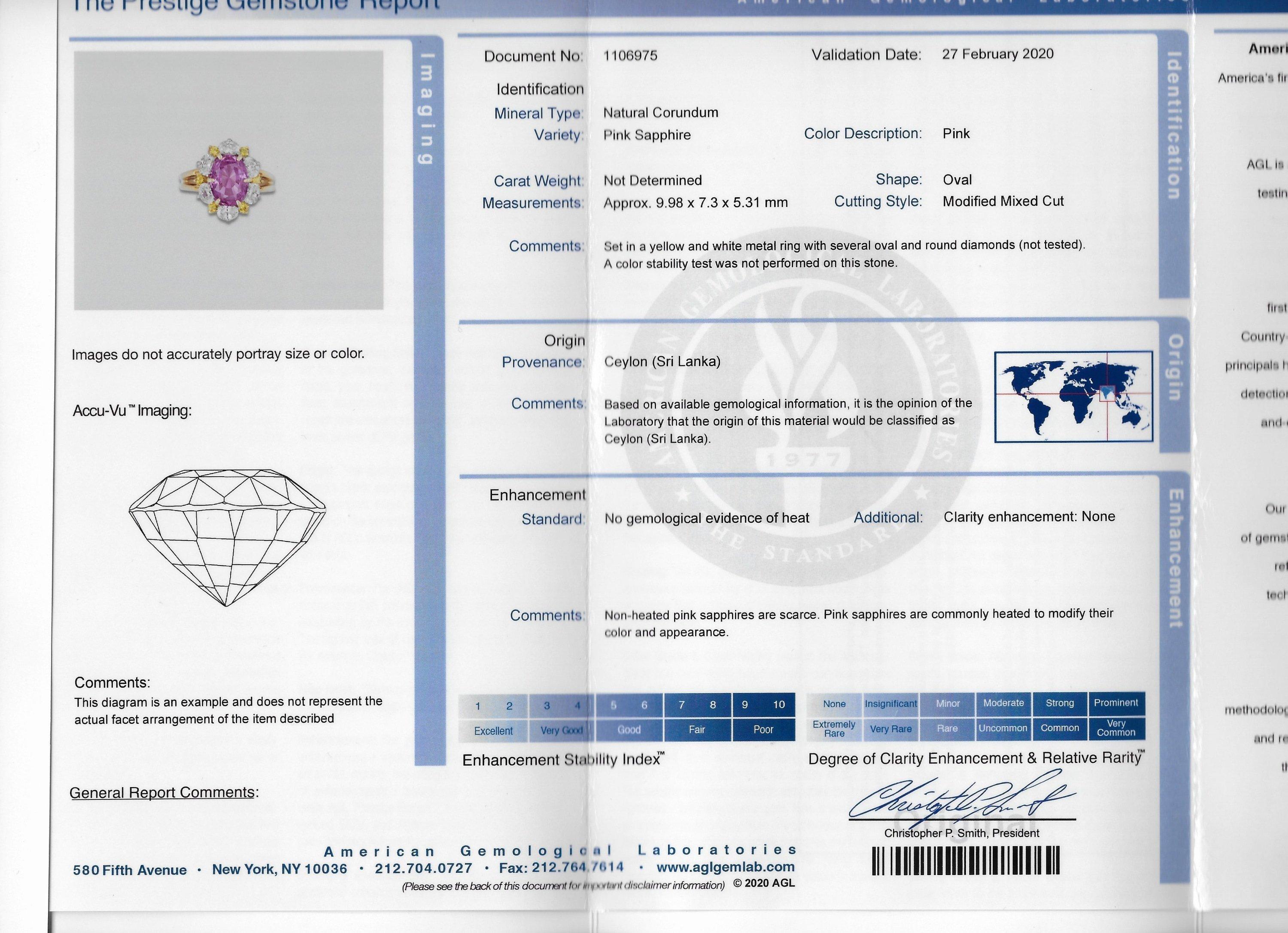 Oscar Heyman 5.36 Carat No Heat Pink Sapphire Fancy Diamond Platinum Gold Ring 4