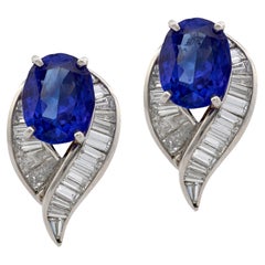 Pendientes de platino con diamante tanzanita Oscar Heyman de 5,80 quilates