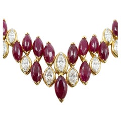 Oscar Heyman Collar de Diamantes Rubí 60 ct Oro 18K Platino GIA
