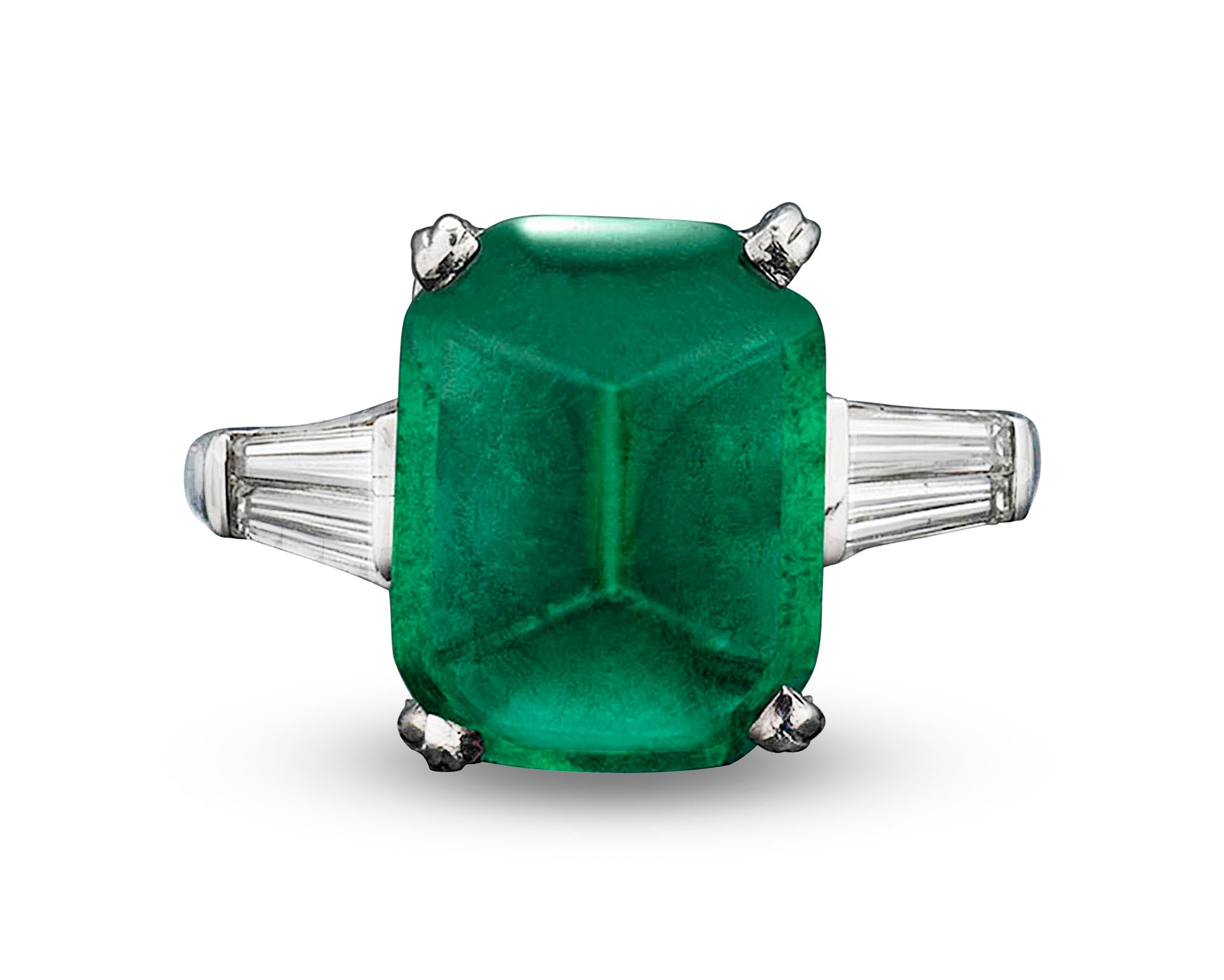 Modern Oscar Heyman 7.00 carat Sugar Loaf Emerald Ring