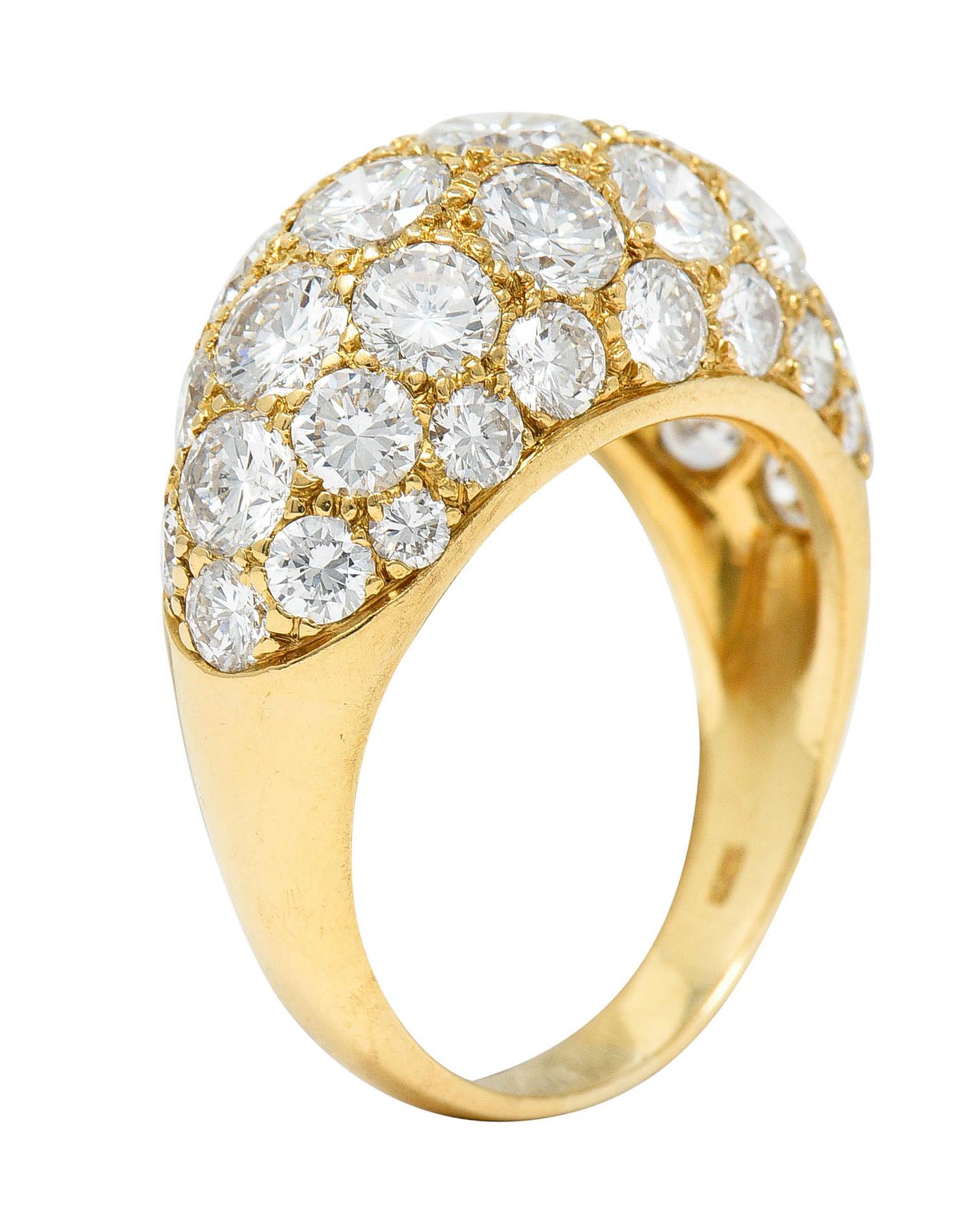 Oscar Heyman 7.50 Carats Pave Diamond 18 Karat Gold Bombe Band Ring 4