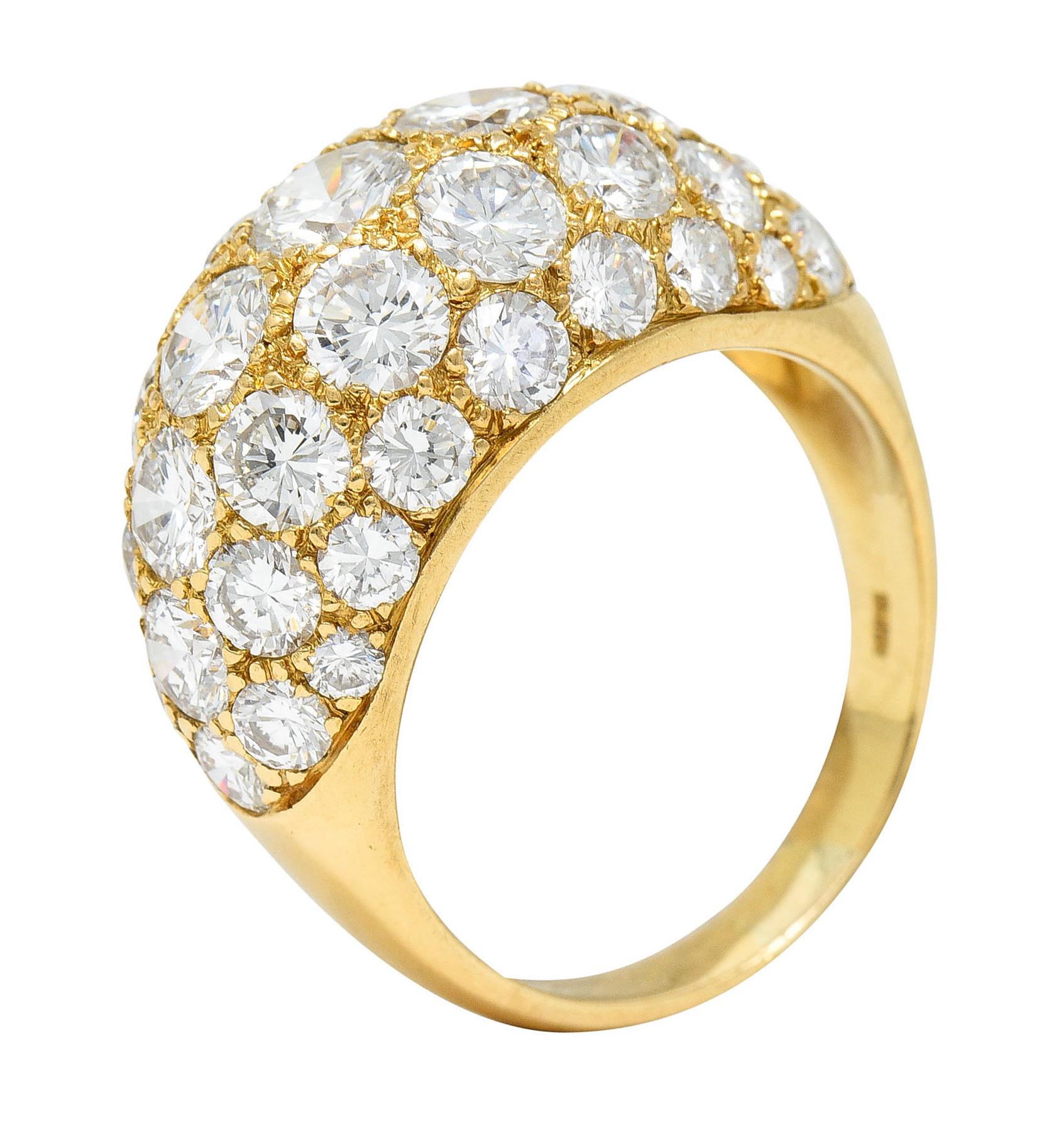Oscar Heyman 7.50 Carats Pave Diamond 18 Karat Gold Bombe Band Ring 5