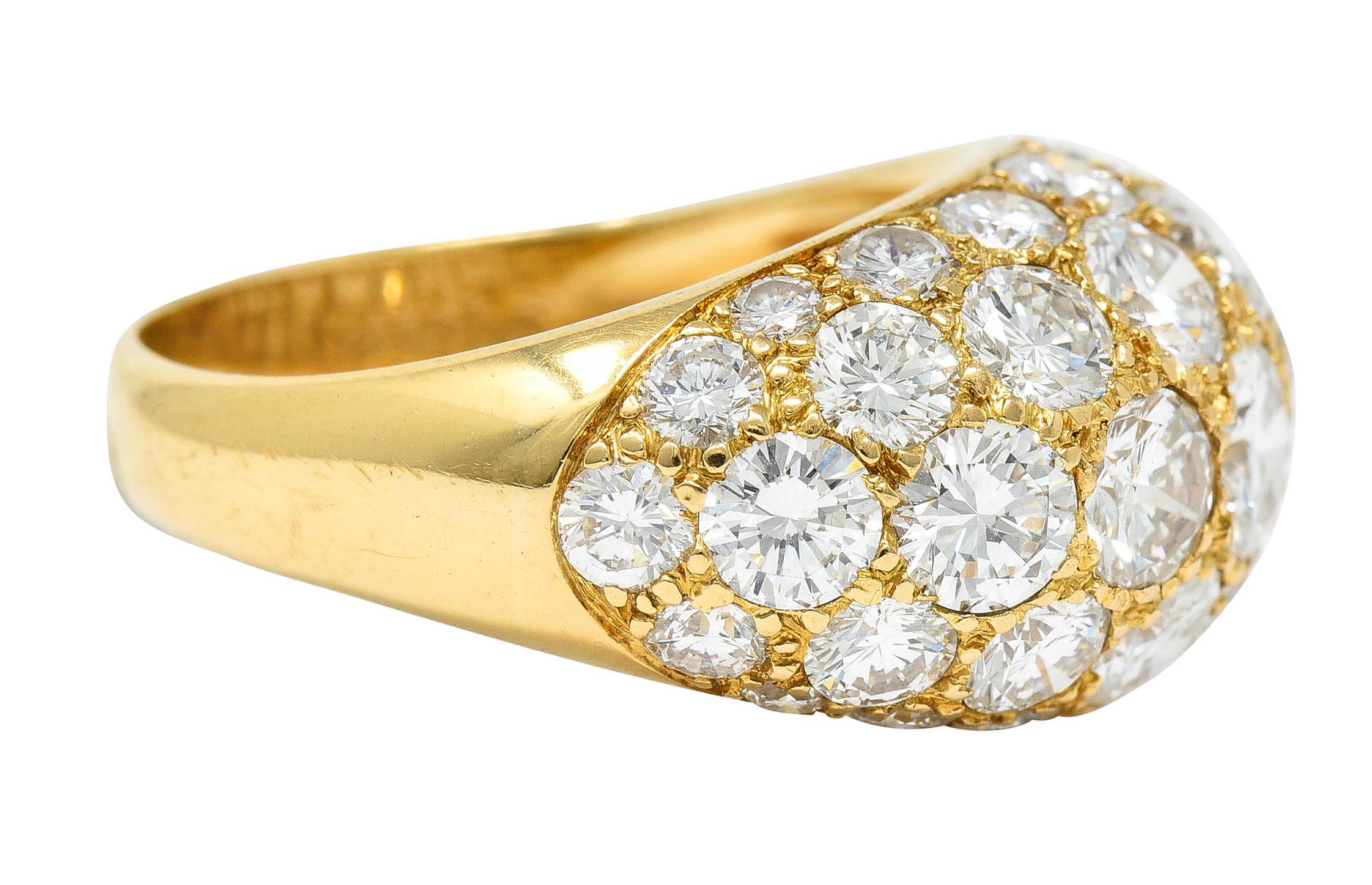 Contemporary Oscar Heyman 7.50 Carats Pave Diamond 18 Karat Gold Bombe Band Ring