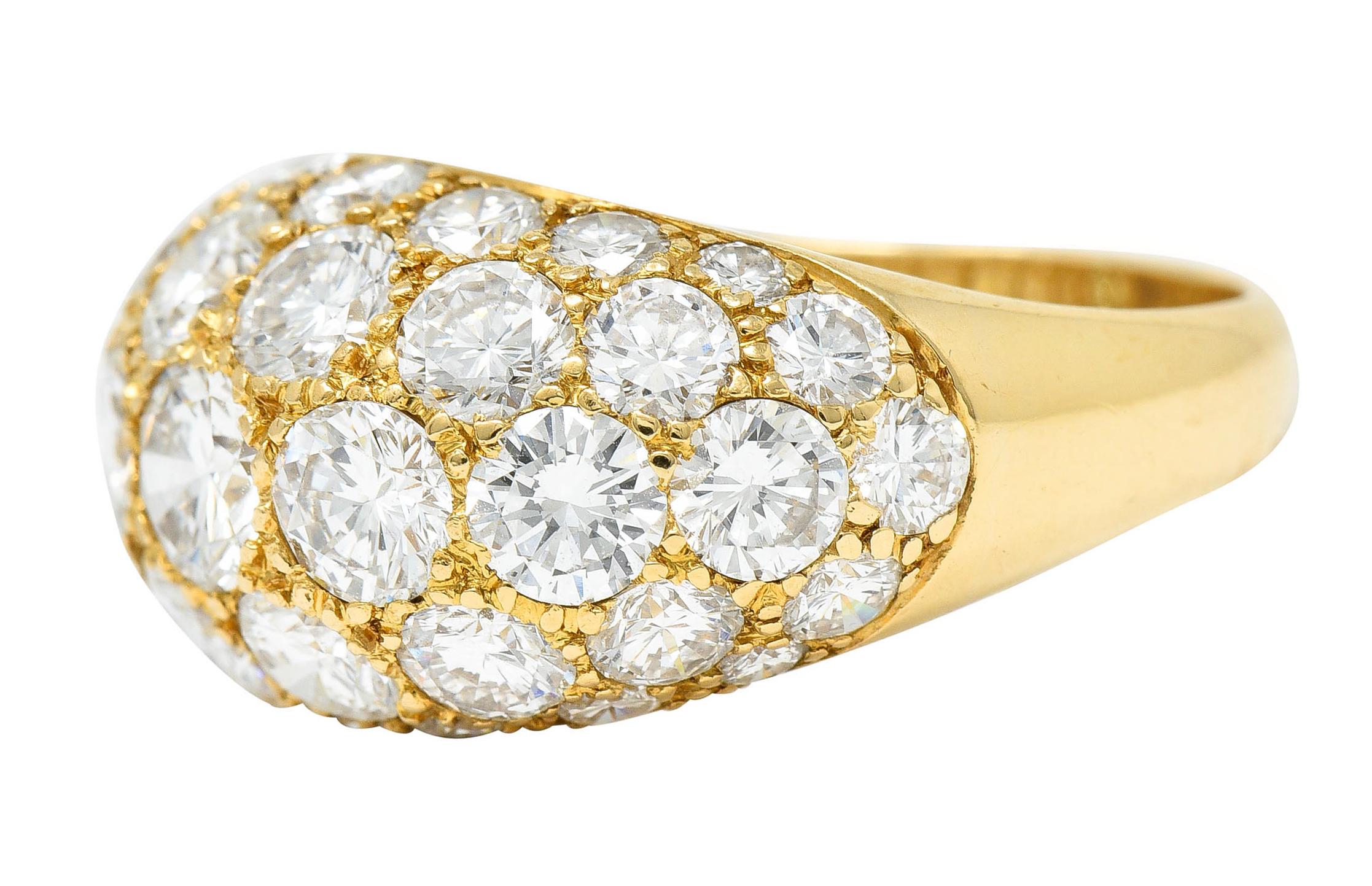 Women's or Men's Oscar Heyman 7.50 Carats Pave Diamond 18 Karat Gold Bombe Band Ring