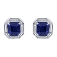 Oscar Heyman 8.27tcw Ceylon Sapphire Frame Earrings