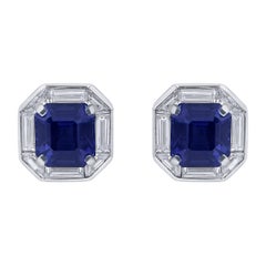 Oscar Heyman 8.27tcw Ceylon Sapphire Frame Earrings