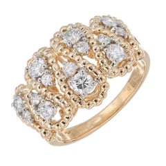 Oscar Heyman .85 Carat Diamond Yellow Gold Platinum Cocktail Ring