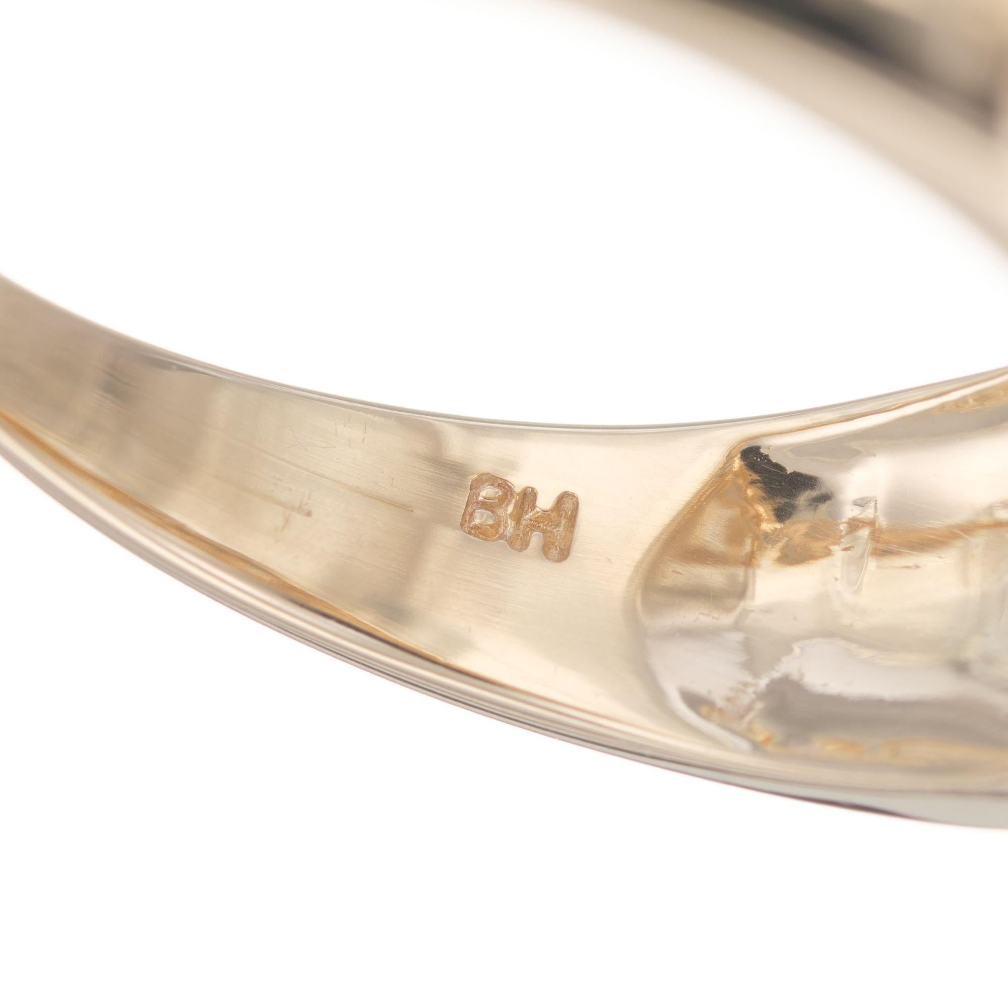 Oscar Heyman Anillo de cóctel de oro amarillo y platino con diamantes de 0,85 quilates en venta 3
