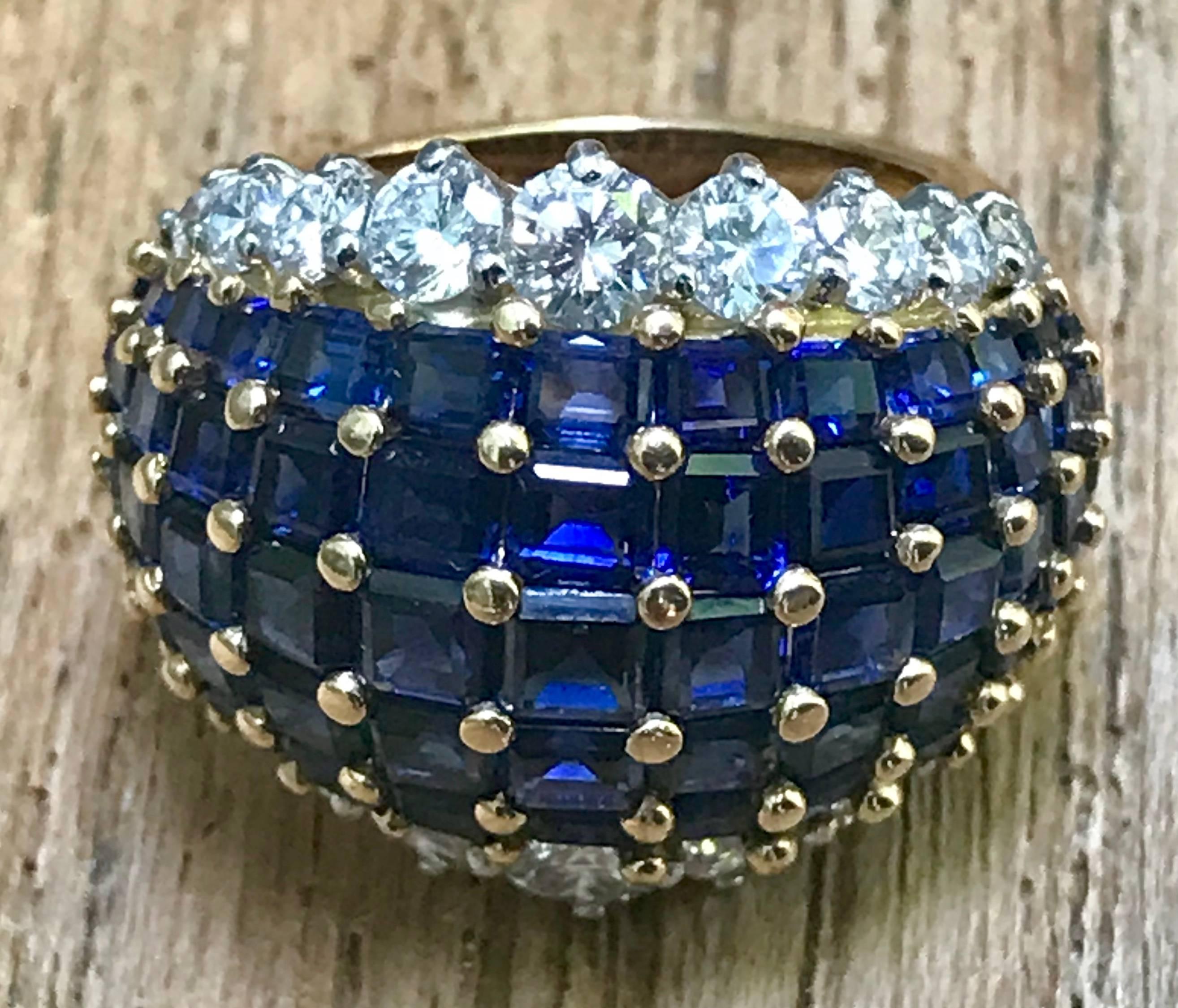 Oscar Heyman American Sapphire and Diamond Ring Mounted in 18-Karat Gold 2