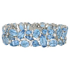 Oscar Heyman Aquamarine Bracelet, 81.86 Carats