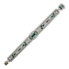 Oscar Heyman Art Deco Emerald and Diamond Bracelet, circa 1920