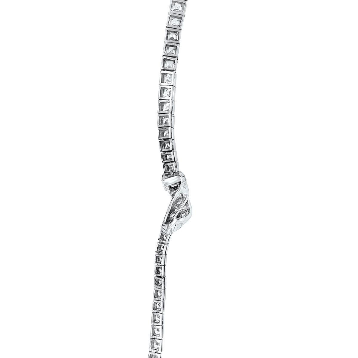 Oscar Heyman Art Deco Platinum Diamond Necklace In Excellent Condition In New York, NY