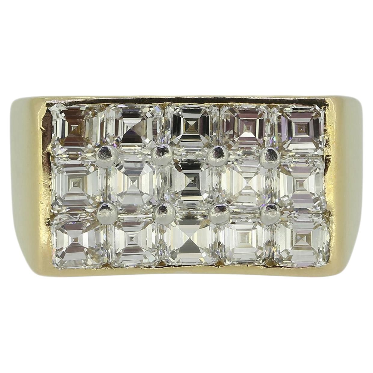 Oscar Heyman Asscher-Cut Diamond Cluster Ring