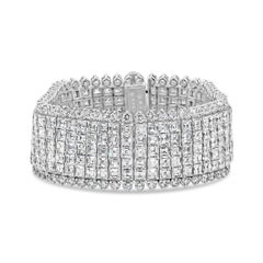 Oscar Heyman 51.88 Carats Total Asscher & Round Cut Diamond Multi-Row Bracelet