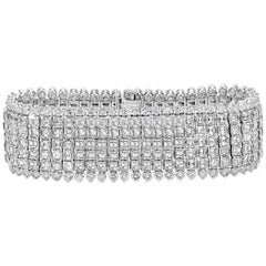 Oscar Heyman Bracelet à plusieurs rangées de diamants taille ronde et Asscher de 51,88 carats au total