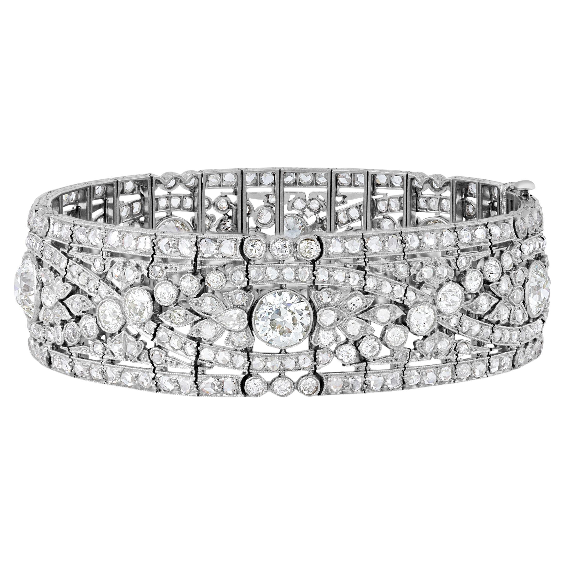 Oscar Heyman Belle Époque Diamond Bracelet, 19.50 carats For Sale