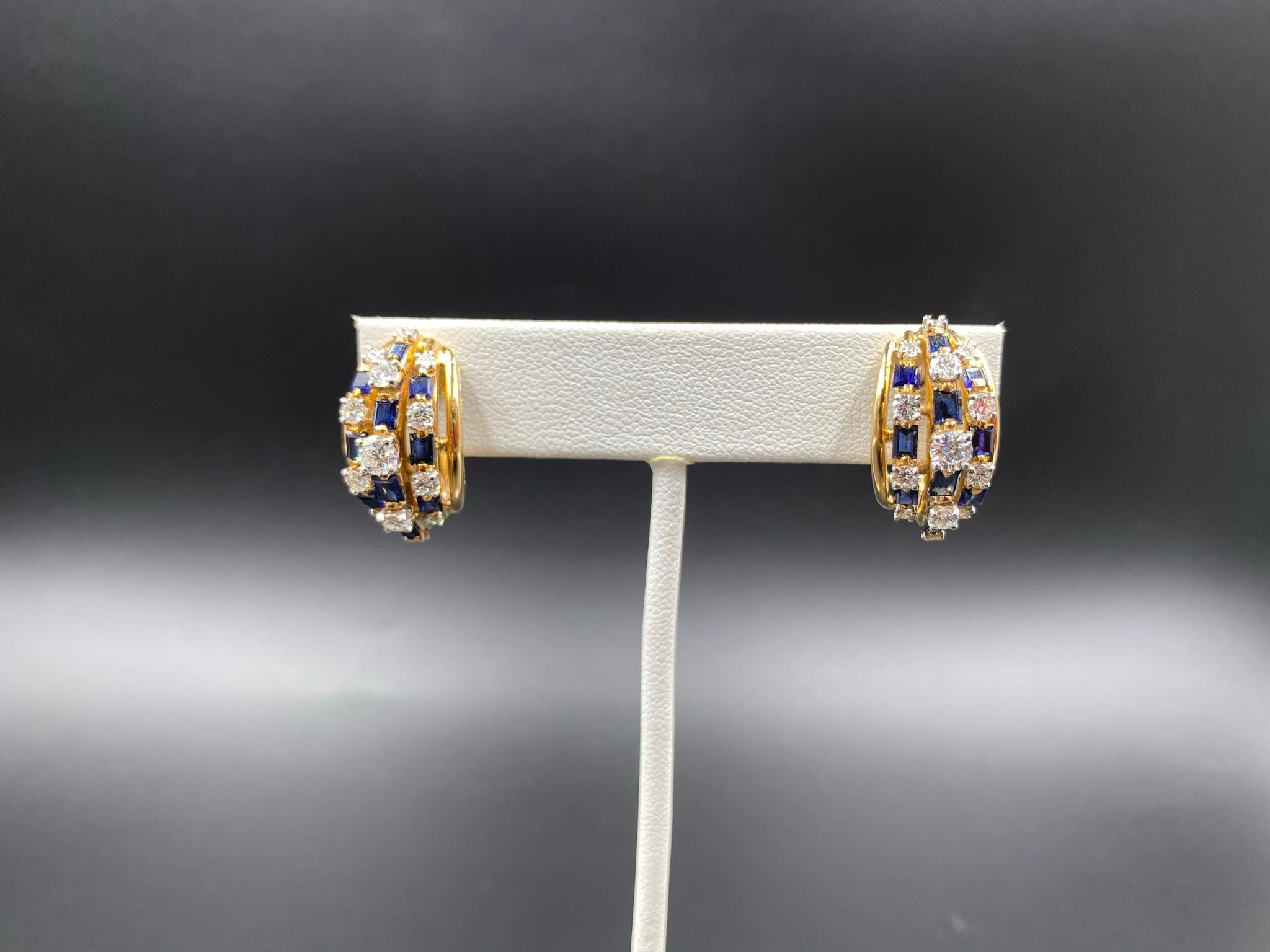 Oscar Heyman Blue Sapphire Earrings In Excellent Condition In New York, NY