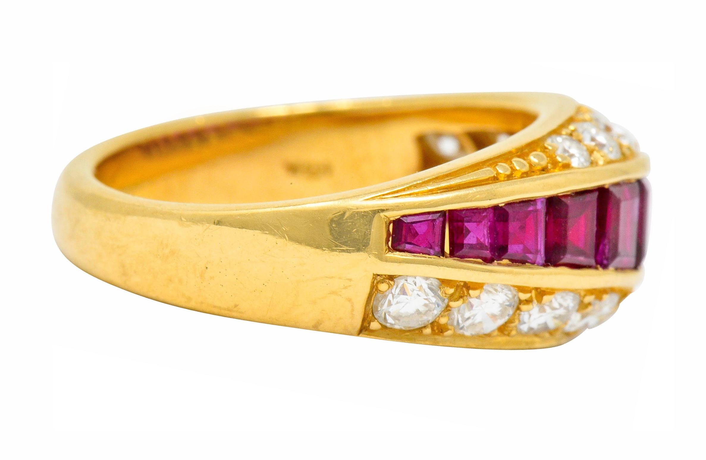 Contemporary Oscar Heyman Bros. 2.50 Carat Ruby Diamond 18 Karat Gold Band Ring