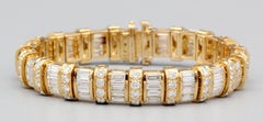 Oscar Heyman Bros. Baguette Brilliant Cut Diamond 18k Yellow Gold Bracelet