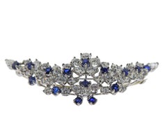 Oscar Heyman Bros. Exquisite Platinum Diamond Sapphire Brooch