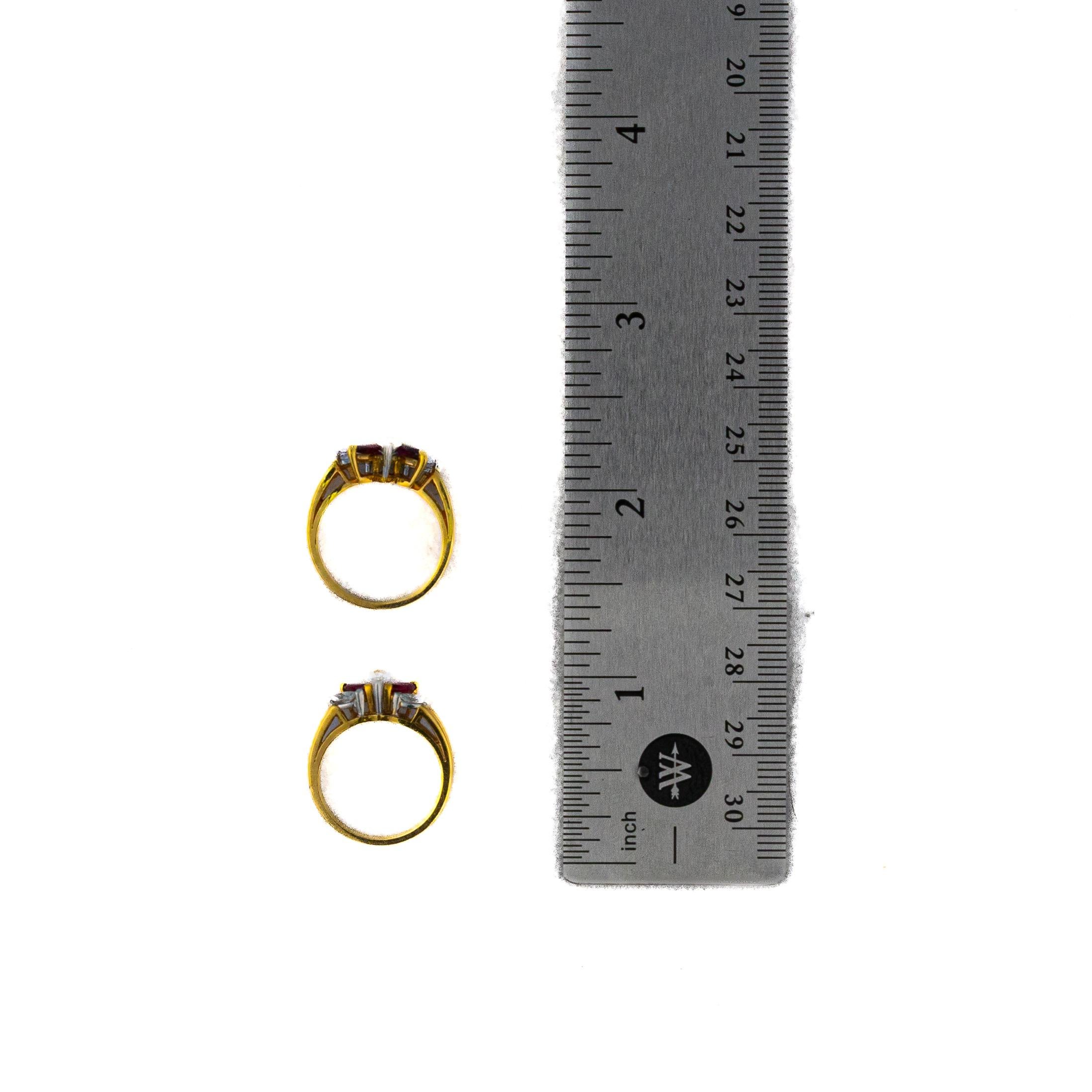 Taglio marquise Anello floreale con rubino e diamanti Oscar Heyman Bros in vendita