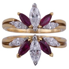 Anillo Floral de Rubíes y Diamantes Oscar Heyman Bros