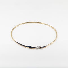 Oscar Heyman Saphir- und Diamant-Halskette aus 18K Gold mit Platin