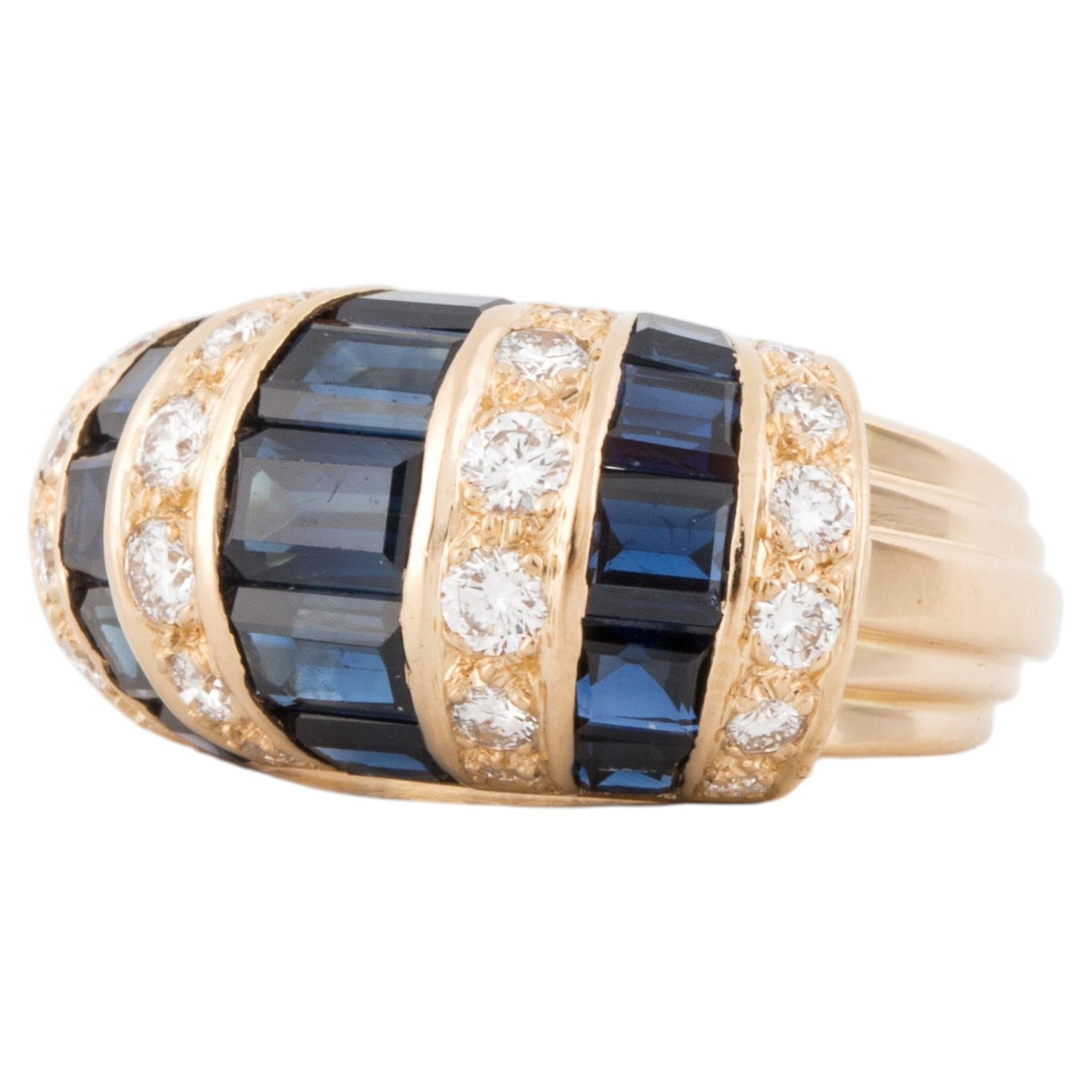Oscar Heyman Bros. Ring mit Saphiren und Diamanten aus 18 Karat Gold im Angebot