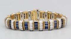 Oscar Heyman Bros. Sapphire Diamond 18k Gold Platinum Bracelet