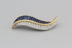 Oscar Heyman & Bros. Broche Zafiro Diamante Oro 18k Platino
