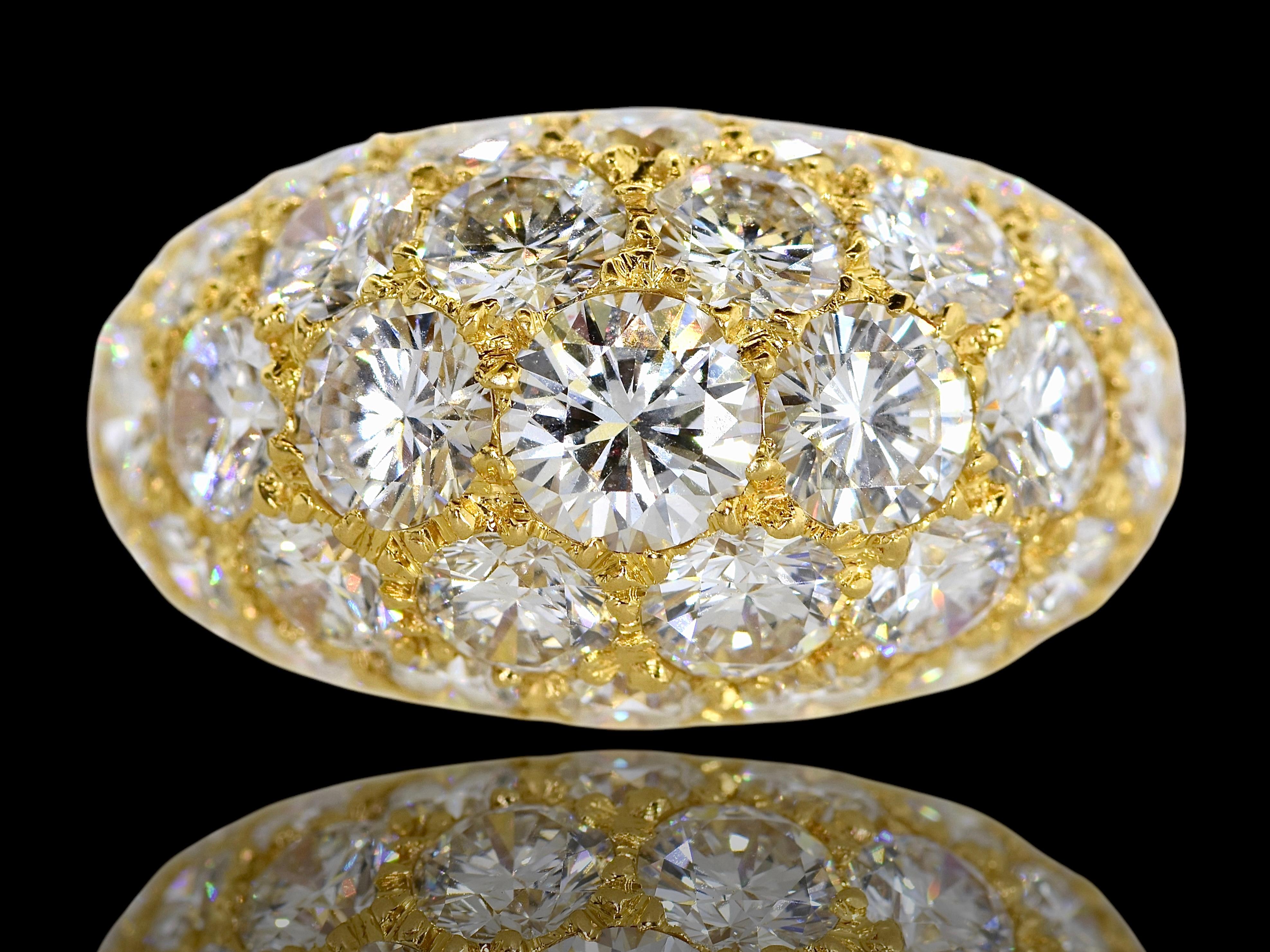 Oscar Heyman & Bros. signiert & nummeriert Feiner weißer Diamant Pave  Ring, ca. 2000 im Angebot 4