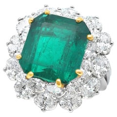 Oscar Heyman Brothers 10.22 Carat Colombian Emerald & Diamond Ring