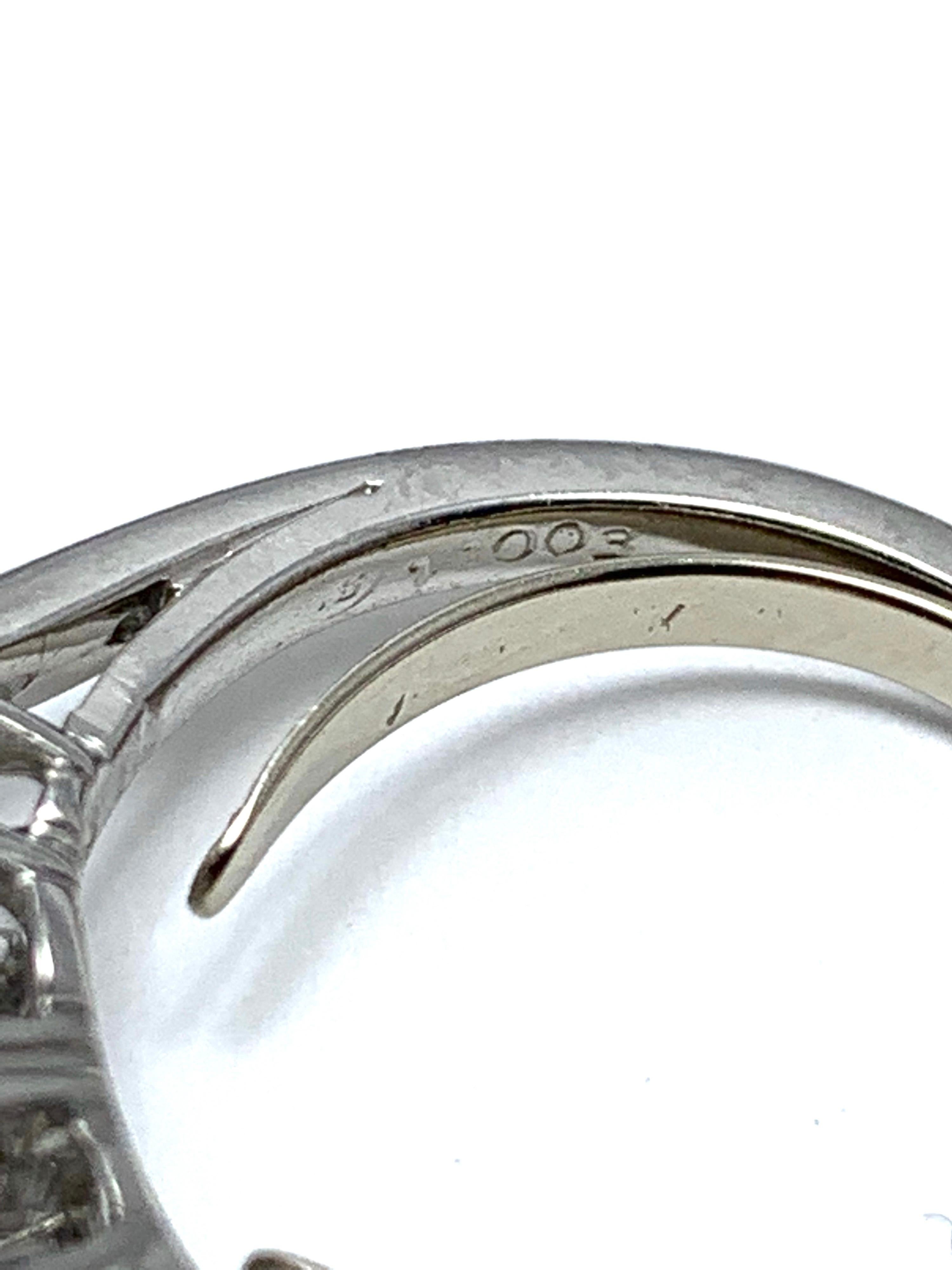 Oscar Heyman & Brothers 2.46 Carat Three Oval Brilliant Diamond Platinum Ring 1