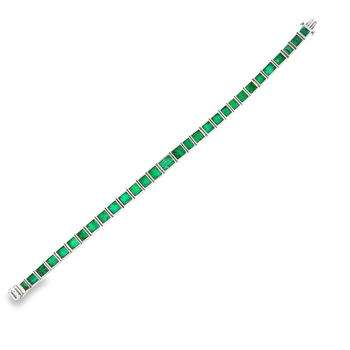 Oscar Heyman Brothers Art Deco Emerald Bracelet For Sale 1