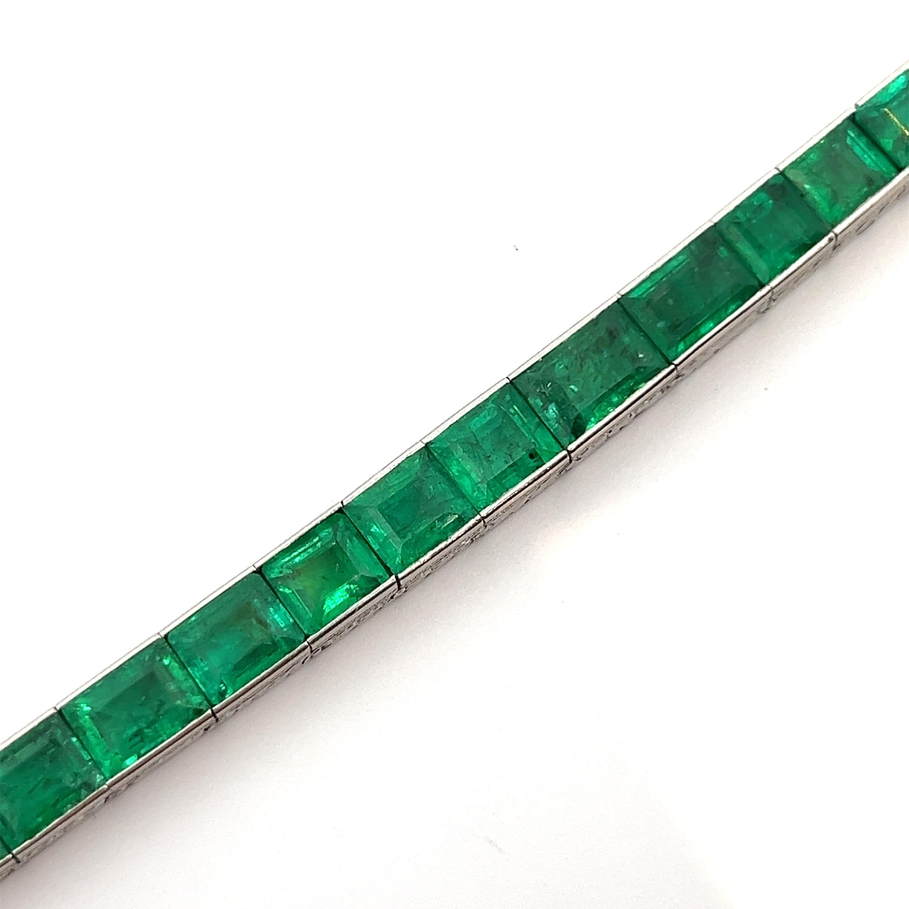 Pulsera esmeralda Art Déco Hermanos Oscar Heyman en venta 1