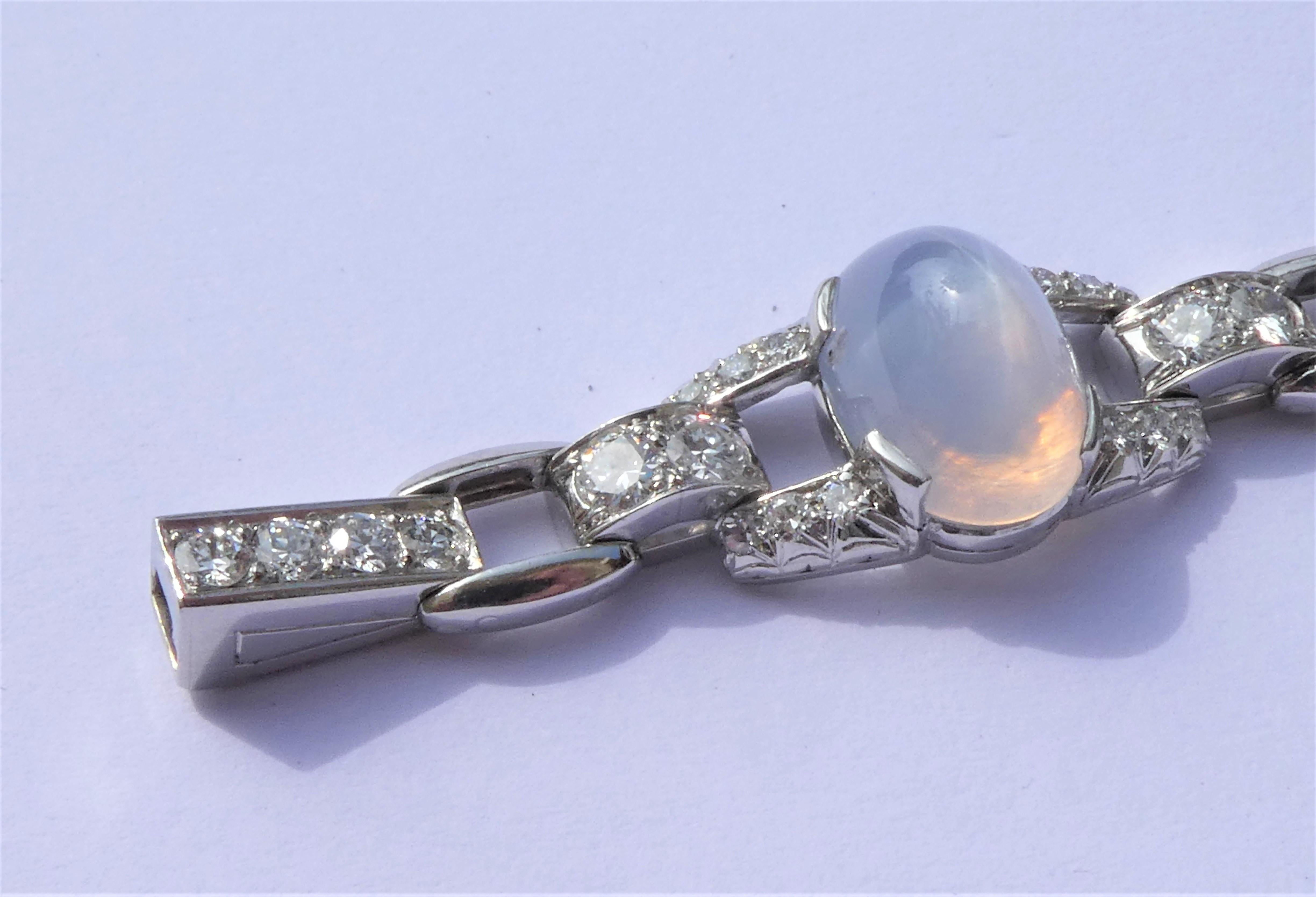 Oscar Heyman Brothers Art Deco Star Sapphires Diamonds Platinum Bracelet For Sale 5